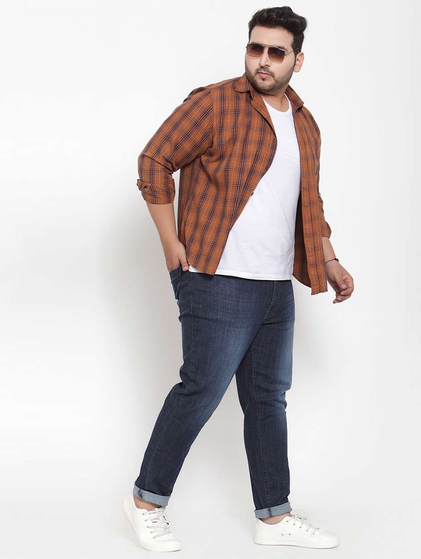 mens plus size slim fit plain jeans - 17397429 -  Standard Image - 3