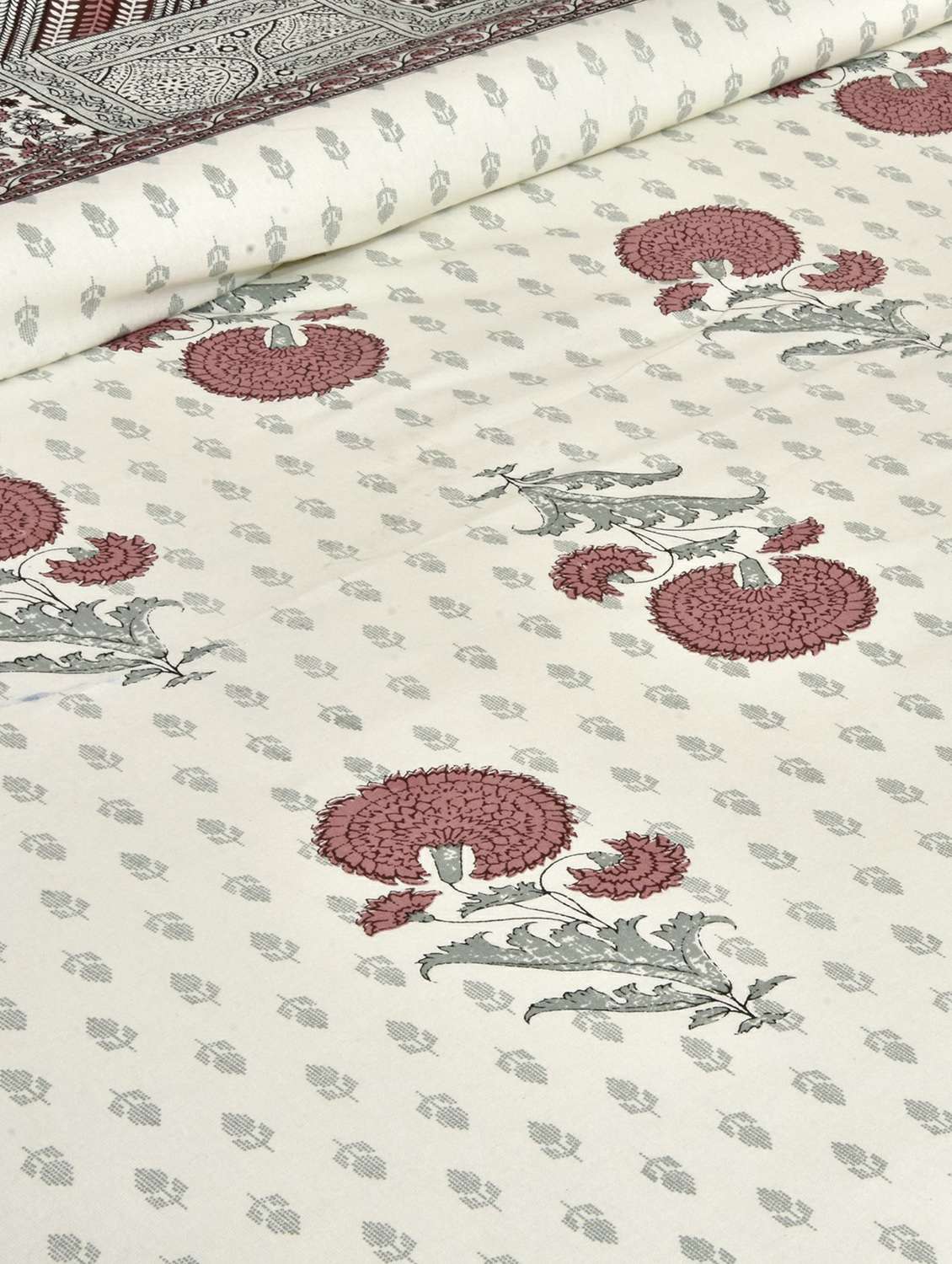  cotton jaipuri print king size bedsheet with 2 pillow covers - 17397740 -  Standard Image - 3