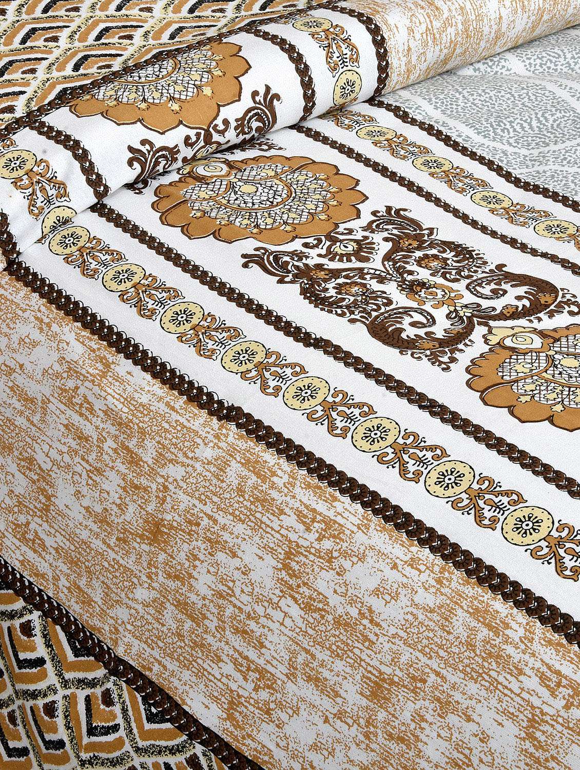 cotton jaipuri print king size bedsheet with 2 pillow covers - 17397747 - Standard Image - 3