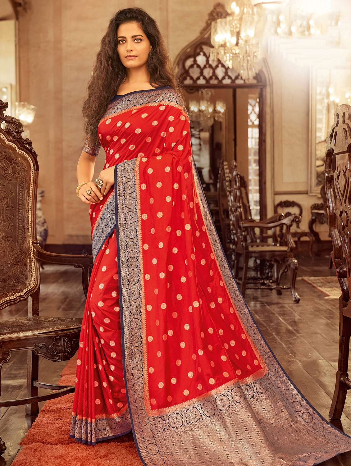 zari chanderi saree