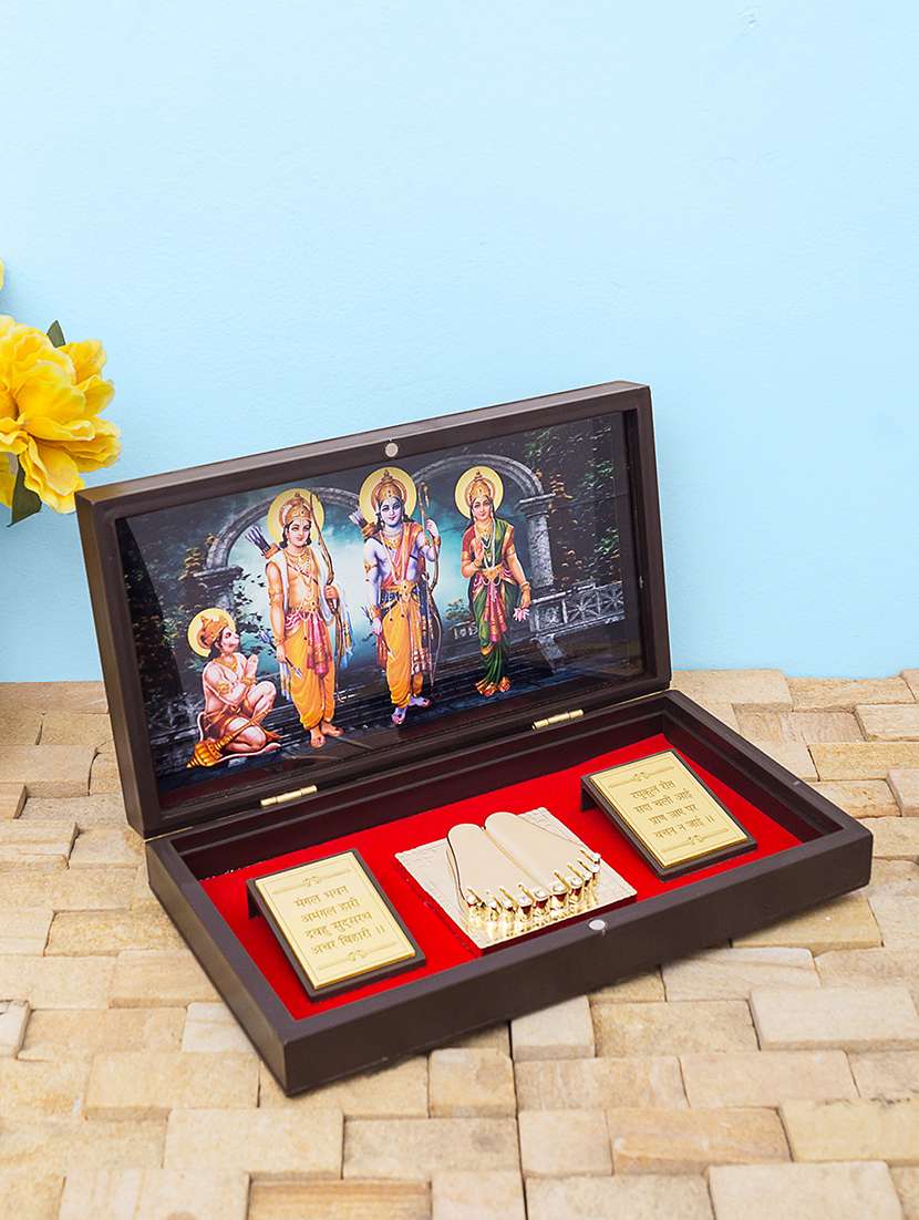 24 ct gold plated ram darbaar pooja box