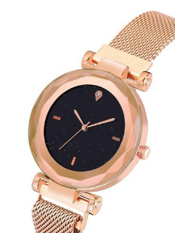 hrv laxurius looking black dial magnet belt girl and women watch magnet belt analog analog watch - 17400112 - Standard Image - 3