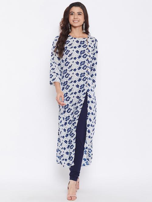 printed high slit kurta - 17401784 -  Standard Image - 0