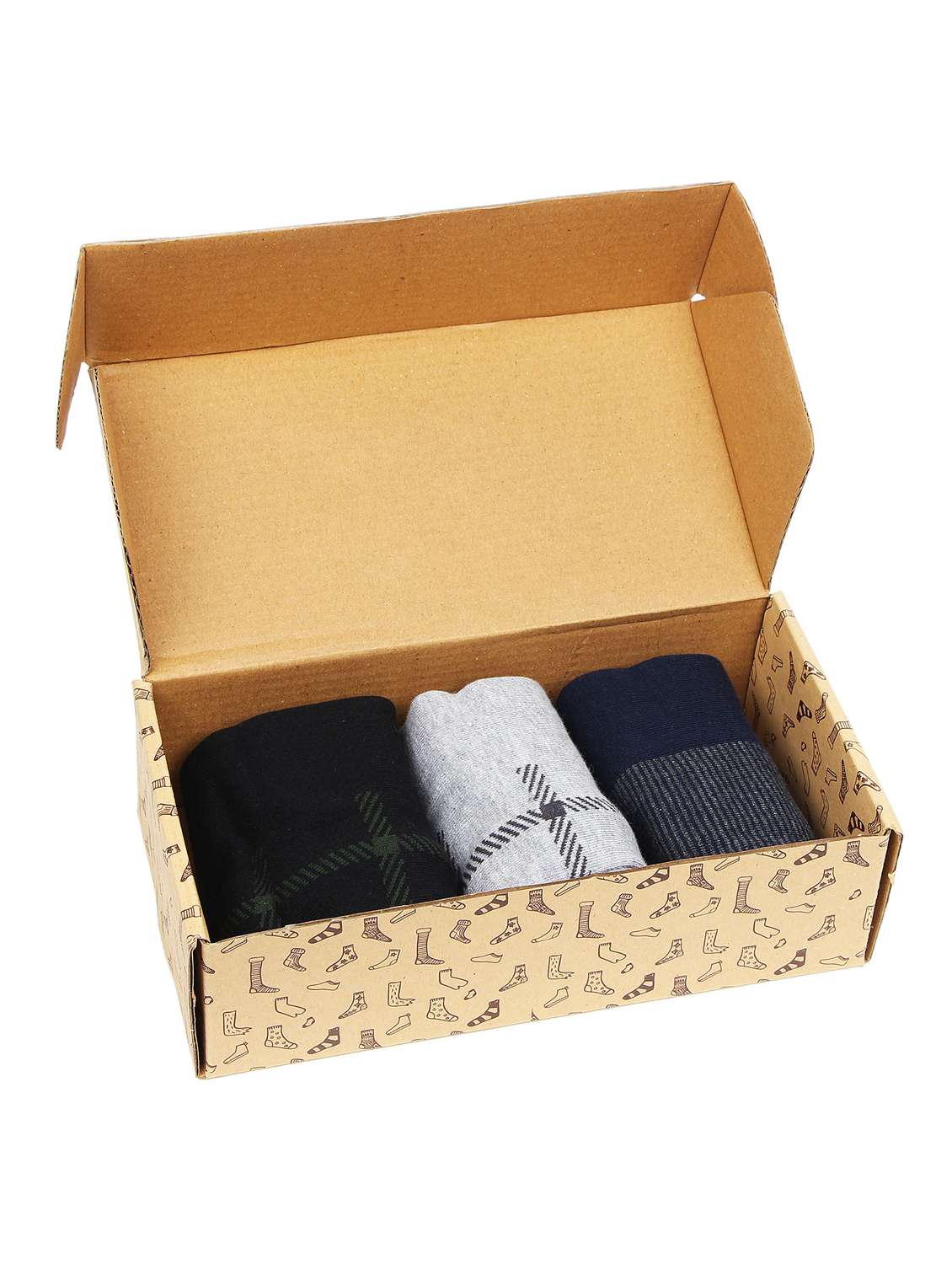 men pack of 3 checkered above ankle length socks - 17403093 - Standard Image - 3