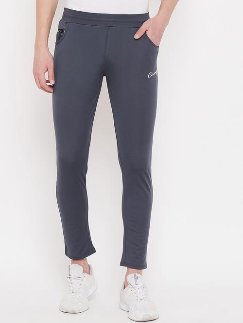 grey solid full length track pant - 17404062 -  Standard Image - 0