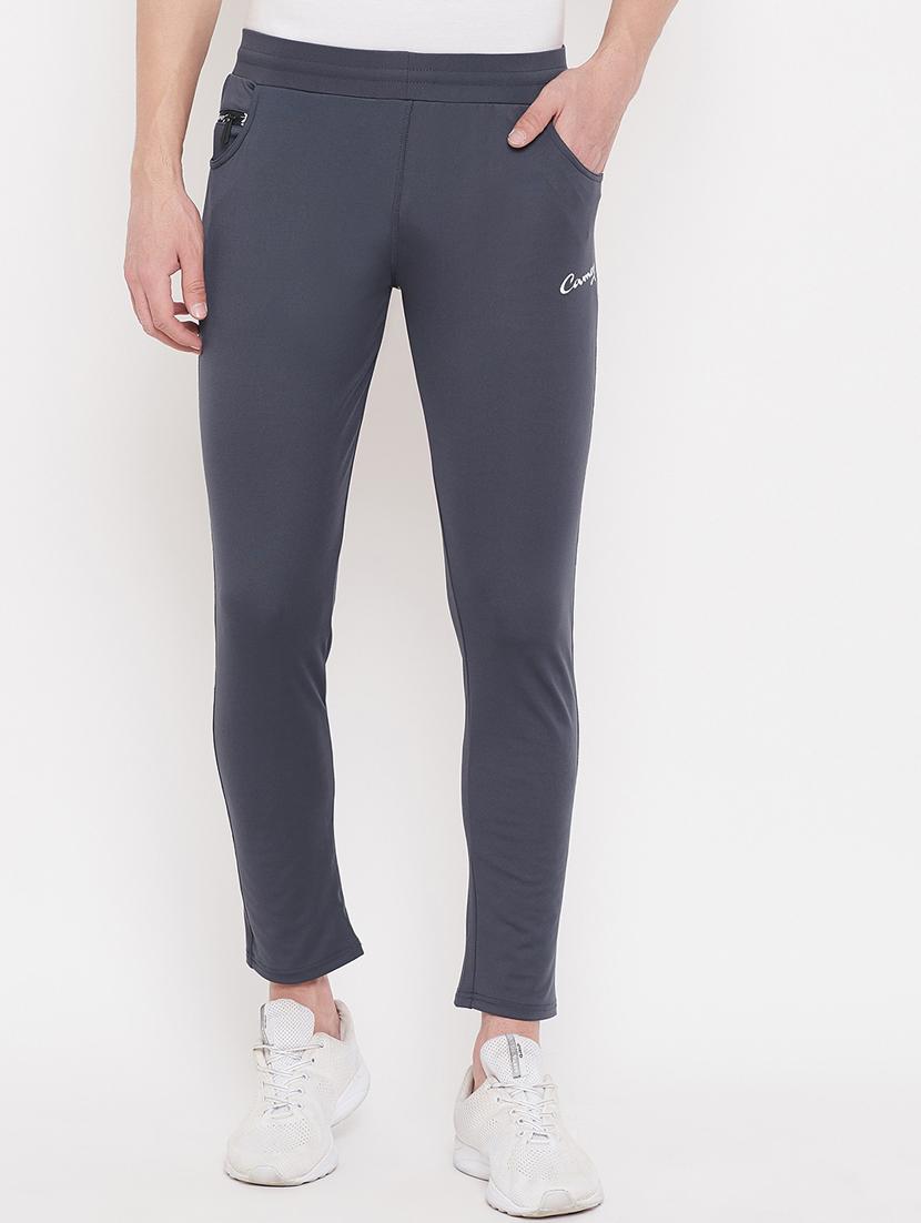 grey solid full length track pant - 17404062 -  Zoom Image - 0
