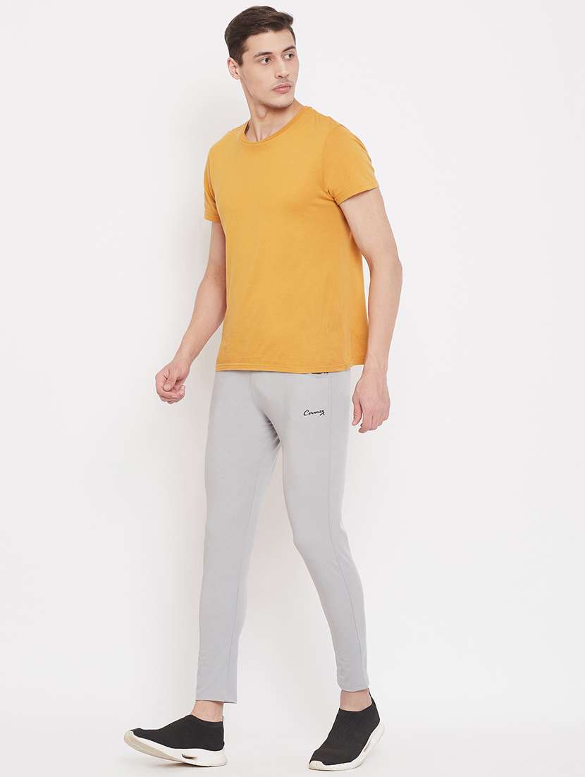 grey solid full length track pant - 17404063 -  Standard Image - 3