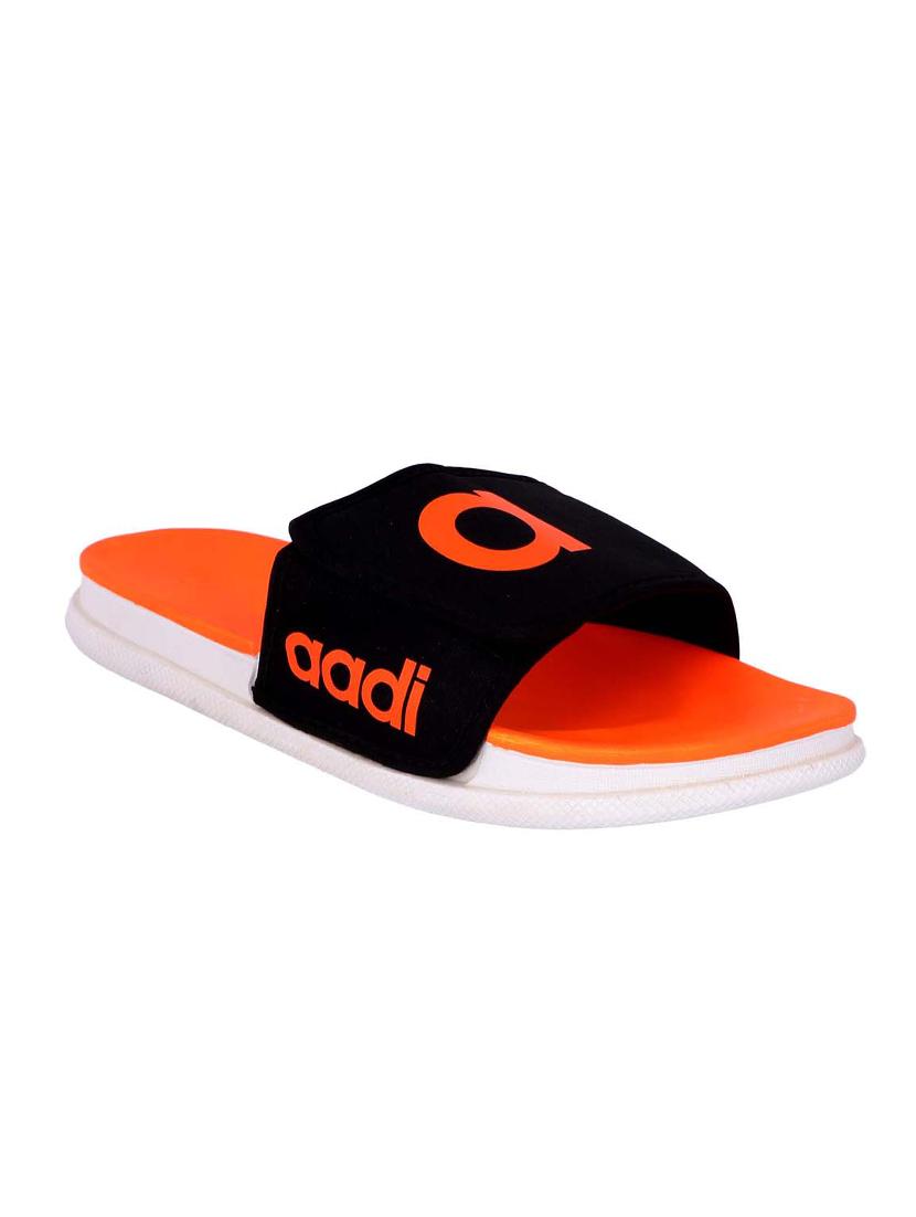 orange faux leather slip on slippers - 17405576 - Zoom Image - 0
