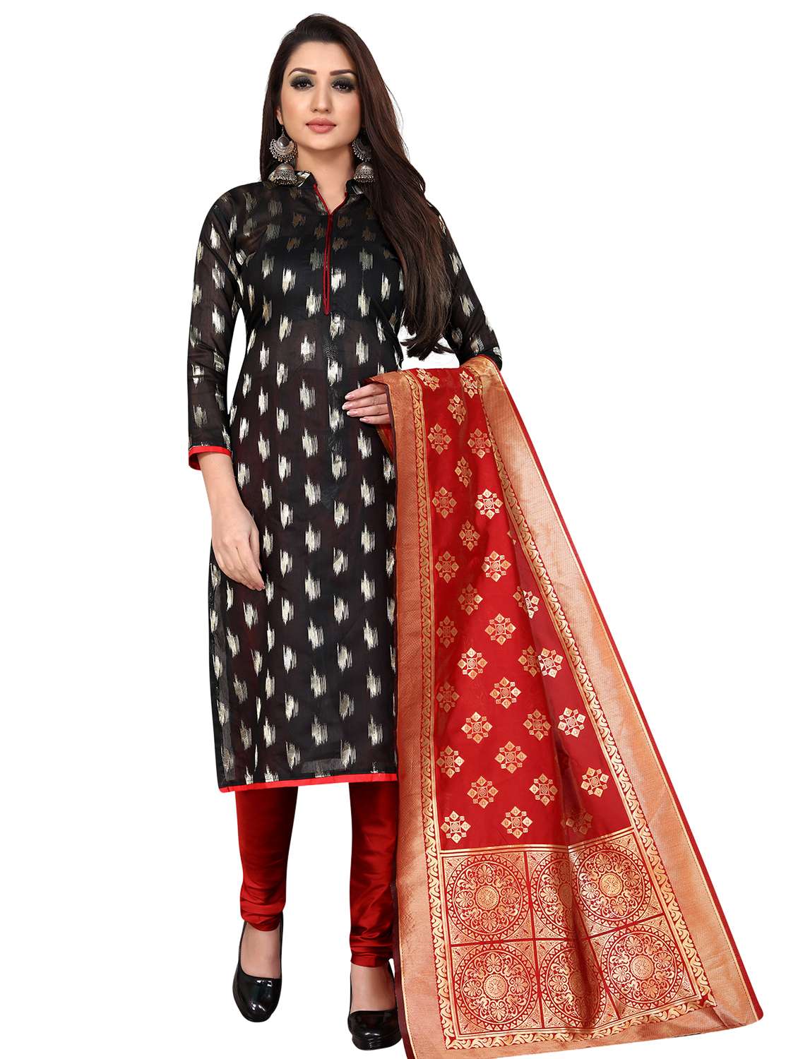 ikat churidaar suits unstitched suit - 17406152 - Zoom Image - 0