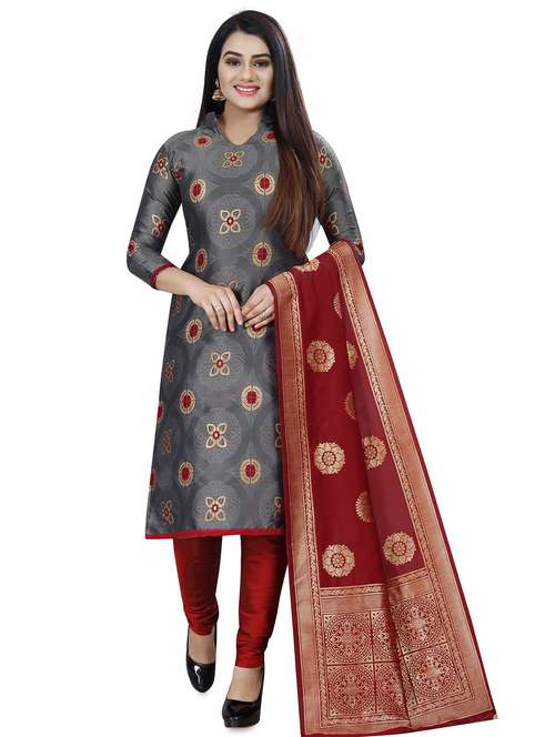 floral churidaar suits unstitched suit - 17406179 -  Standard Image - 0