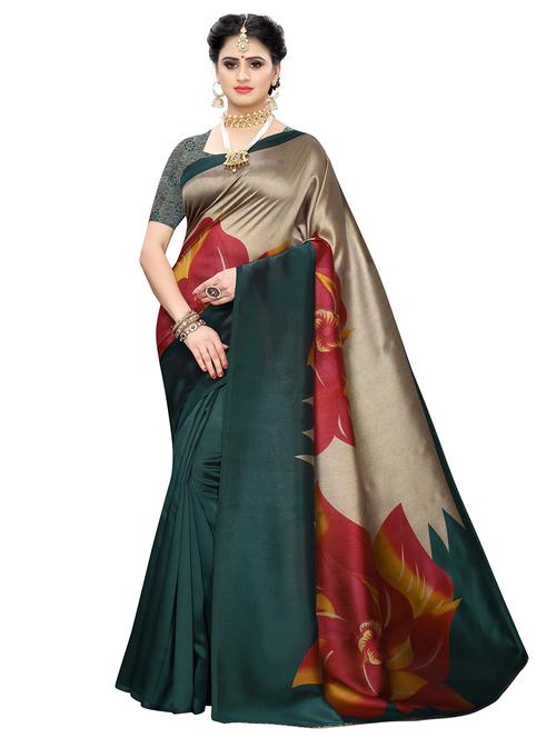 floral half and half saree with blouse - 17406688 - Standard Image - 0
