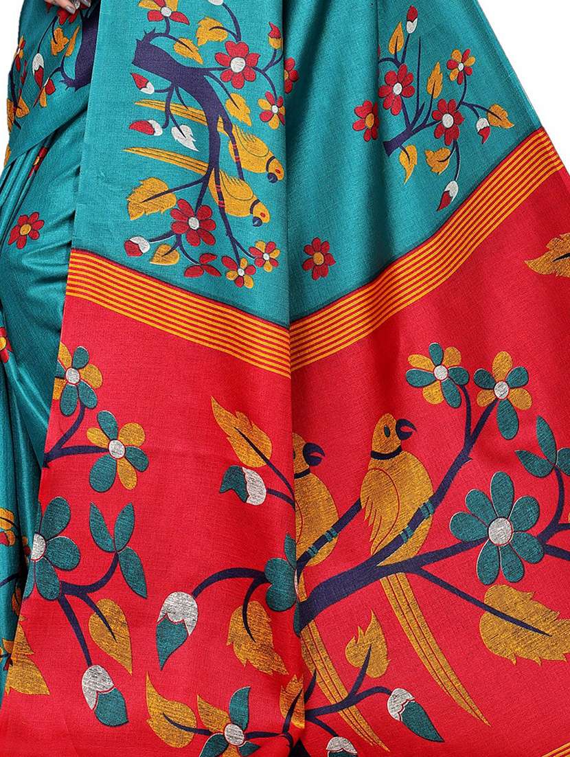 floral mysore silk saree with blouse - 17406696 - Standard Image - 3