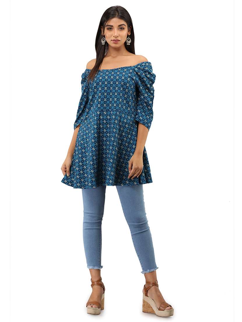 boat neck printed tunic  - 17407003 -  Standard Image - 3