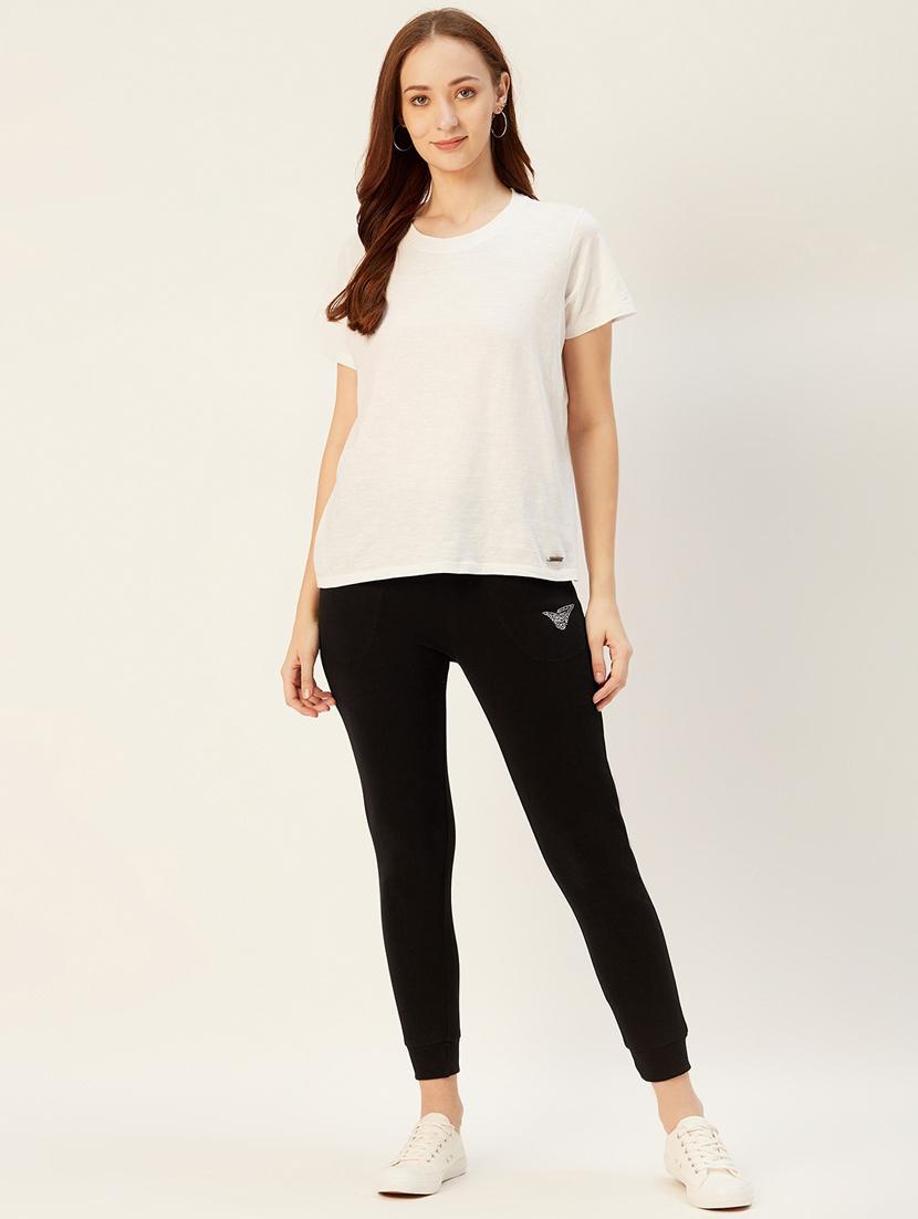 high rise solid joggers - 17408550 - Standard Image - 3