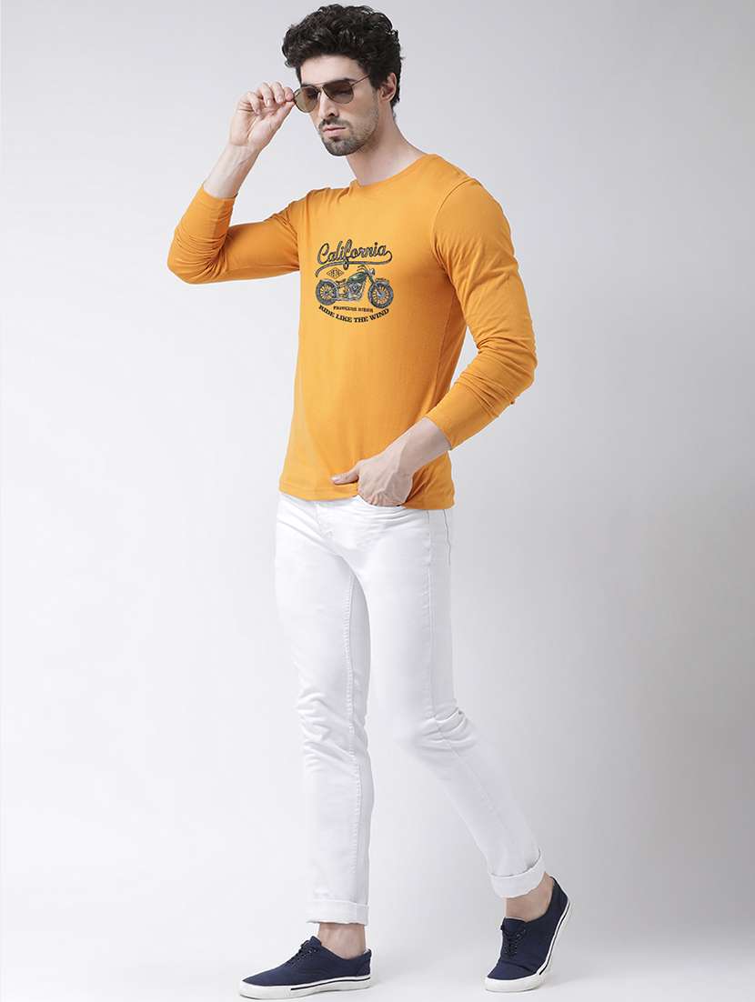 yellow chest print t-shirt - 17411537 -  Standard Image - 3