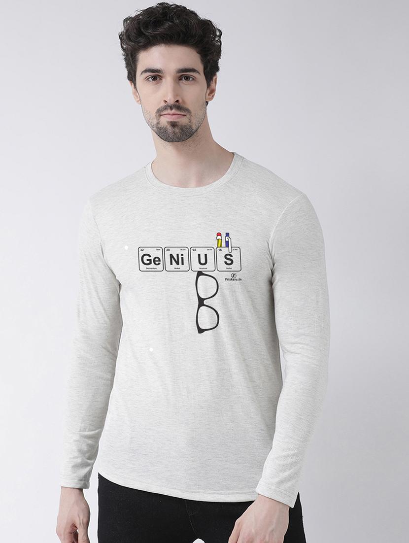 grey chest print t-shirt - 17411540 -  Zoom Image - 0