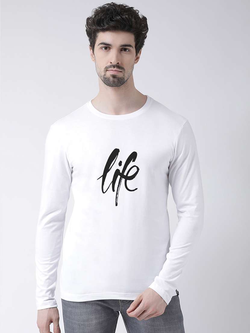 white chest print t-shirt - 17411545 - Zoom Image - 0