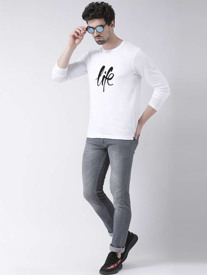 white chest print t-shirt - 17411545 - Standard Image - 3