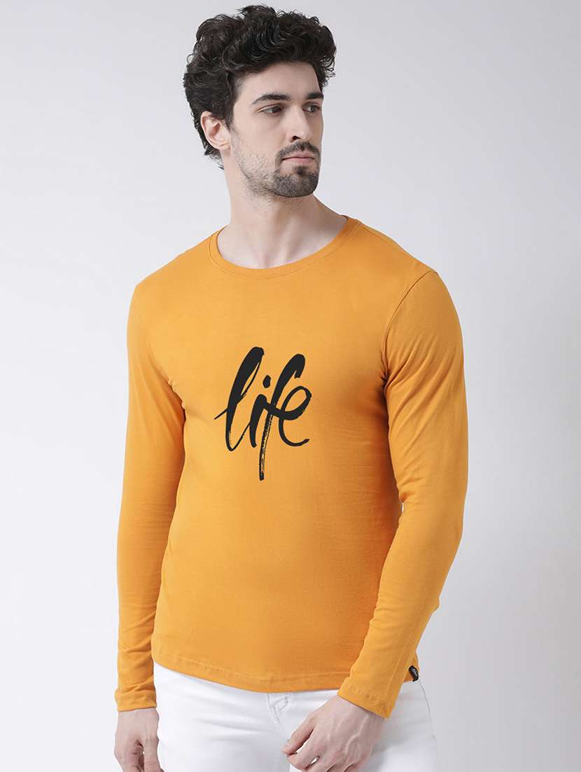 orange chest print t-shirt - 17411547 - Zoom Image - 0