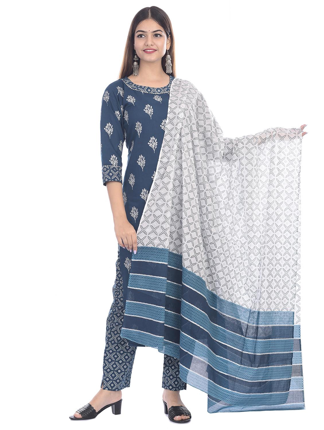 floral kurta pant set with dupatta - 17411711 -  Zoom Image - 0