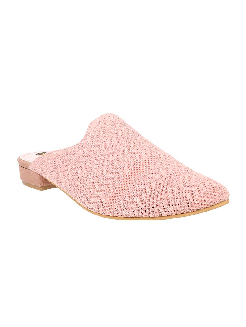 pink mesh mules sandals
