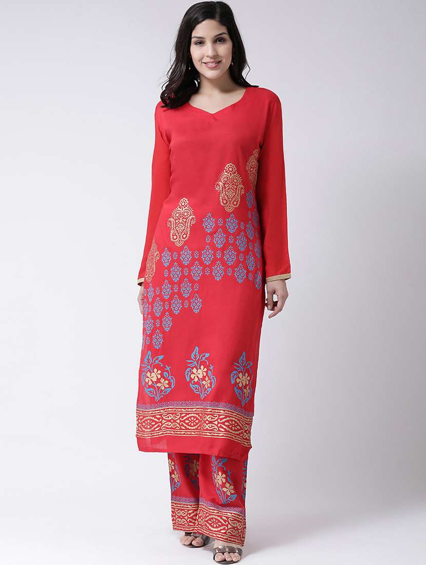 foil print kurta palazzo set