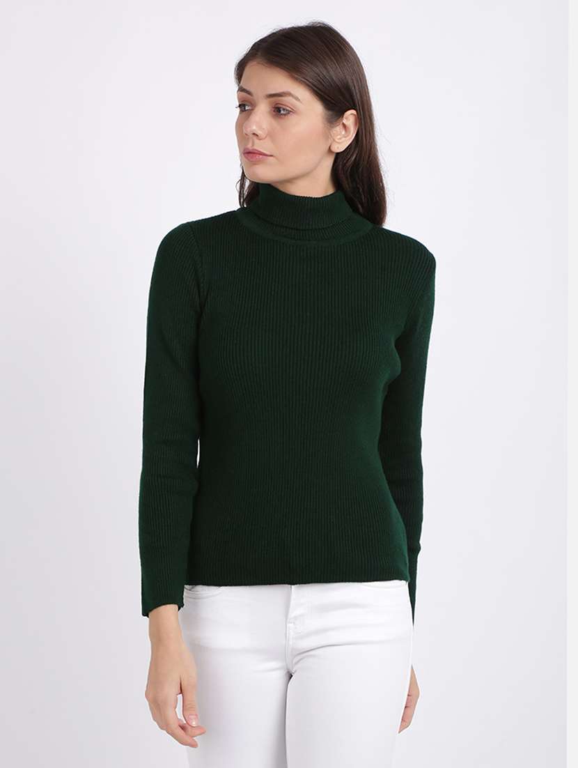 turtle neck solid pullover