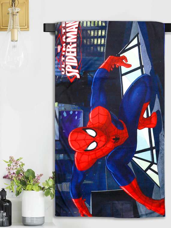   spiderman ultimate microfiber printed bath towel for kids  