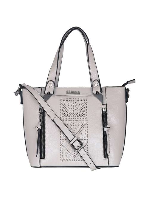 white leatherette handbag - 17415194 - Standard Image - 0