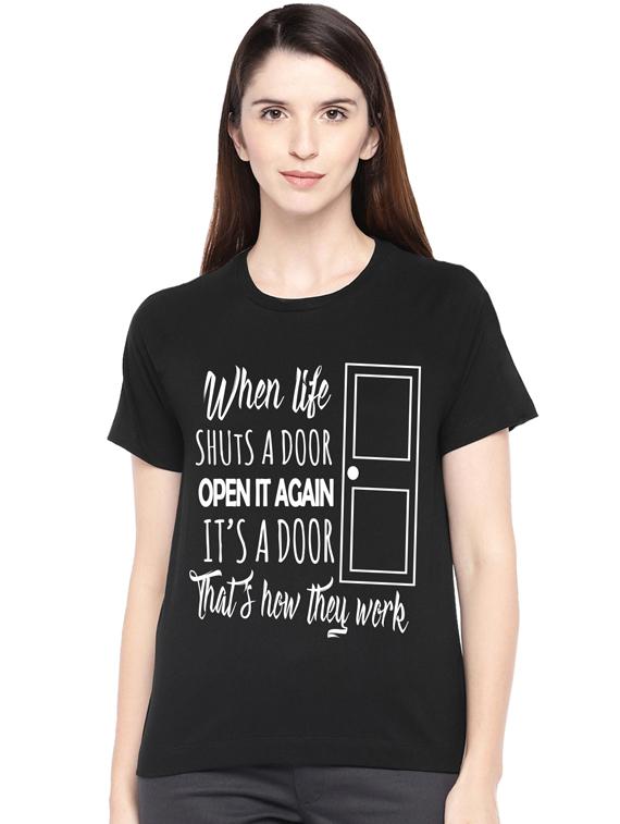 round neck typographic tee - 17415645 - Zoom Image - 0