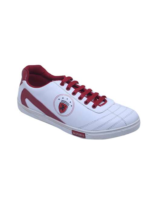 red synthetic lace up sneakers - 17415720 -  Standard Image - 0