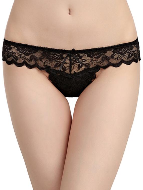 black nylon thongs panty - 17416091 -  Zoom Image - 0