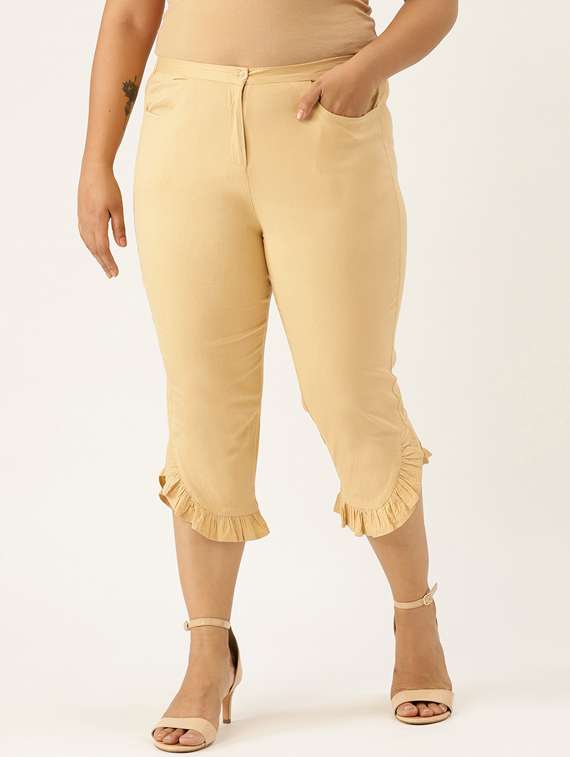 Buy online Mid Rise Plus Capri from Capris Leggings for Women by