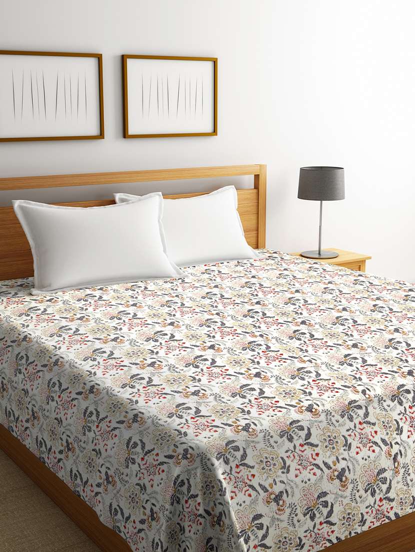  floral double bed kantha bed cover