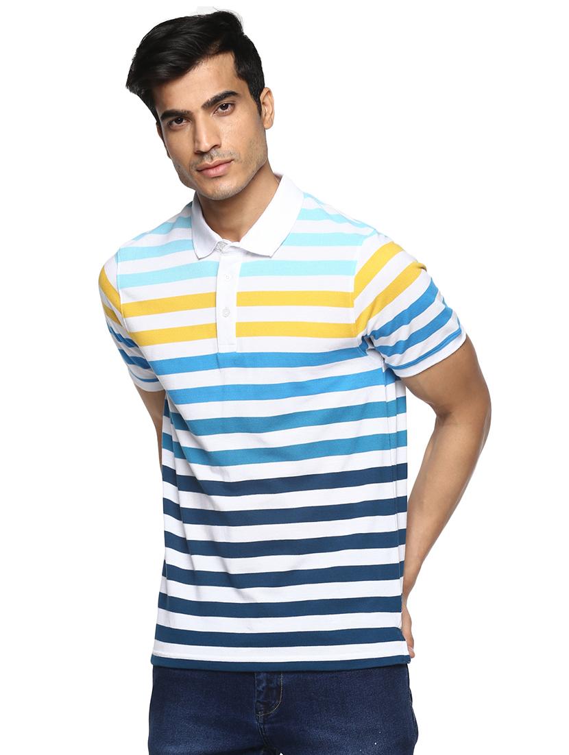 blue striped collared t-shirt - 17417512 -  Zoom Image - 0