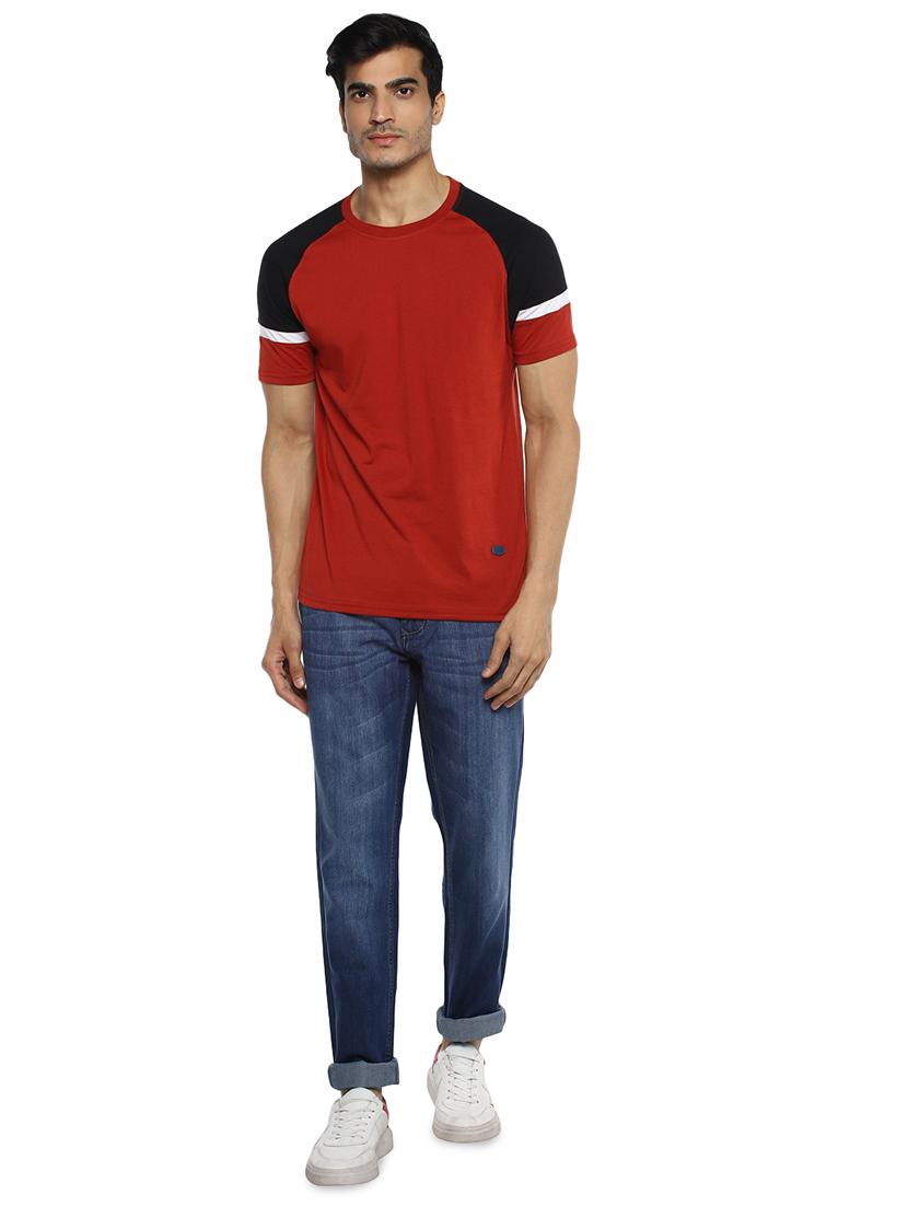 red color block raglan t-shirt - 17417528 - Standard Image - 3
