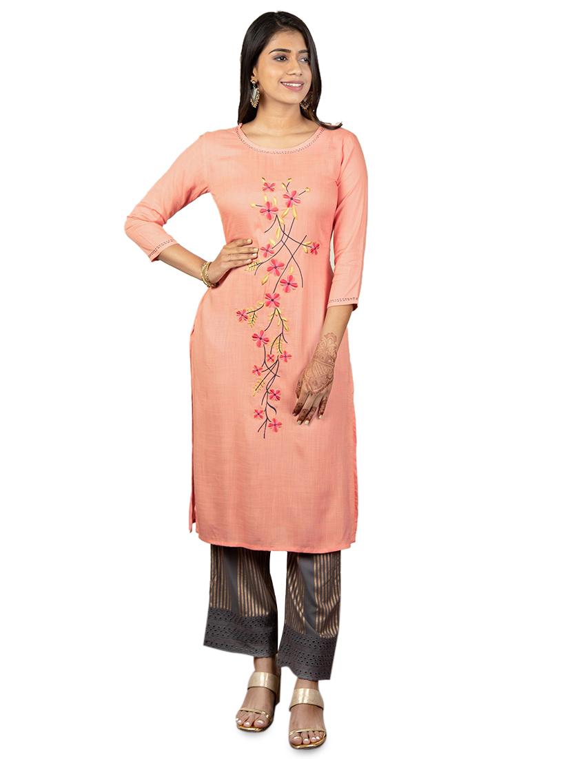 embroidered kurta pant set
