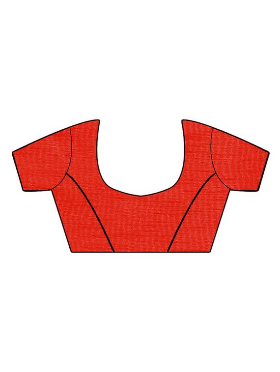 solid bordered saree with blouse - 17418471 - Standard Image - 3