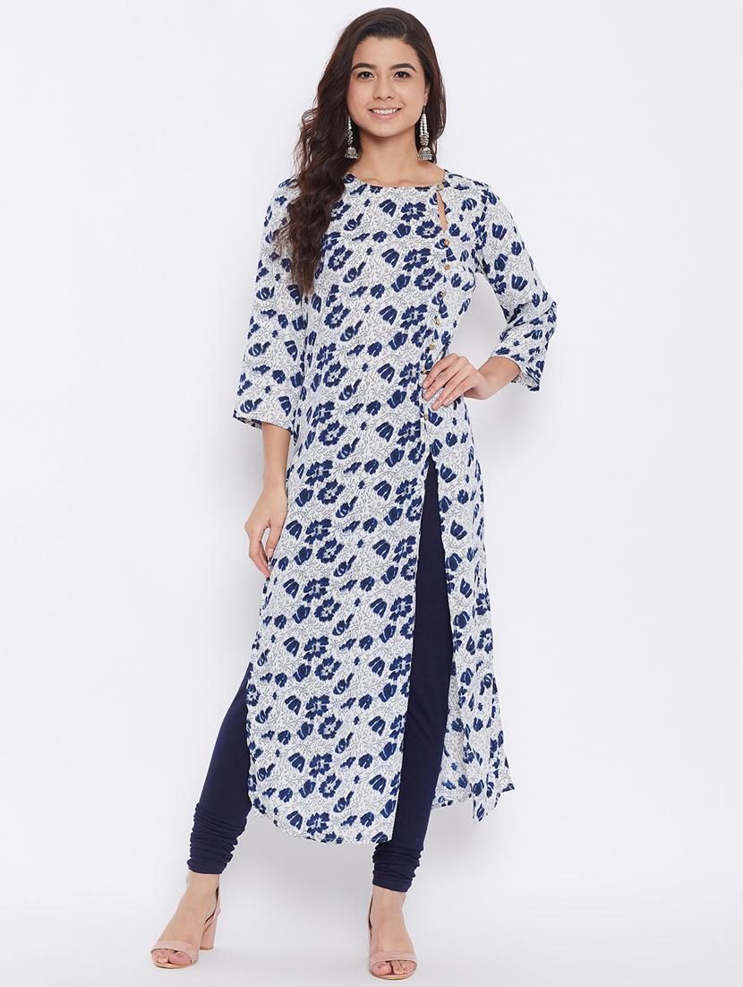 floral high slit kurta - 17418542 -  Zoom Image - 0
