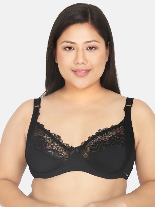 black nylon plus bra - 17419311 -  Standard Image - 0