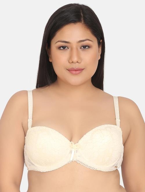 beige lace balconette bra - 17419315 - Standard Image - 0