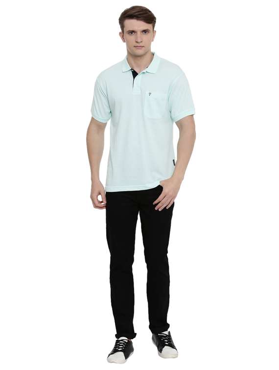 green solid polo t-shirt - 17420156 - Standard Image - 3