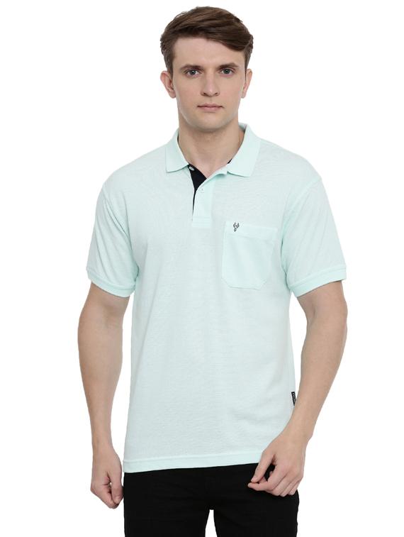 light blue solid polo t-shirt