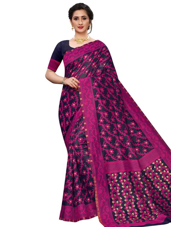 floral jamdani saree with blouse - 17421594 - Zoom Image - 0