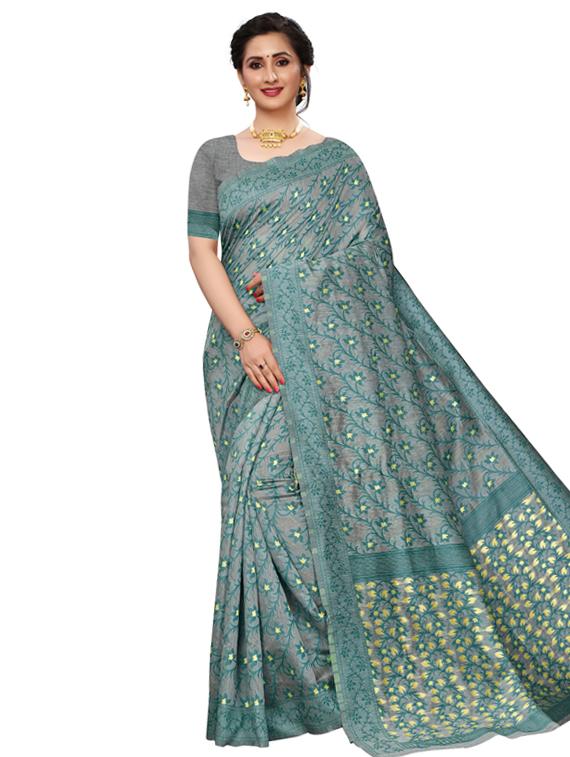 floral jamdani saree with blouse - 17421596 -  Zoom Image - 0