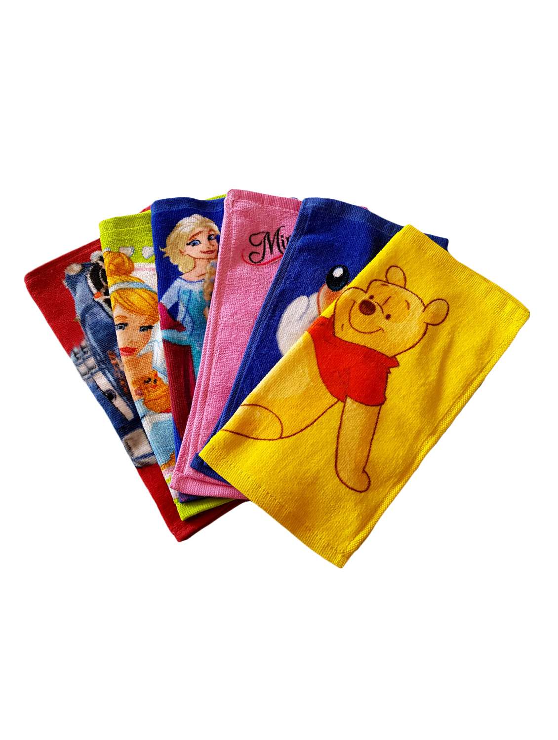 multi design printed assorted cotton face towel (pack of 6)