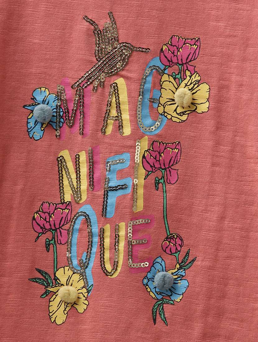 pink typographic jersey regular tee - 17422316 -  Standard Image - 3