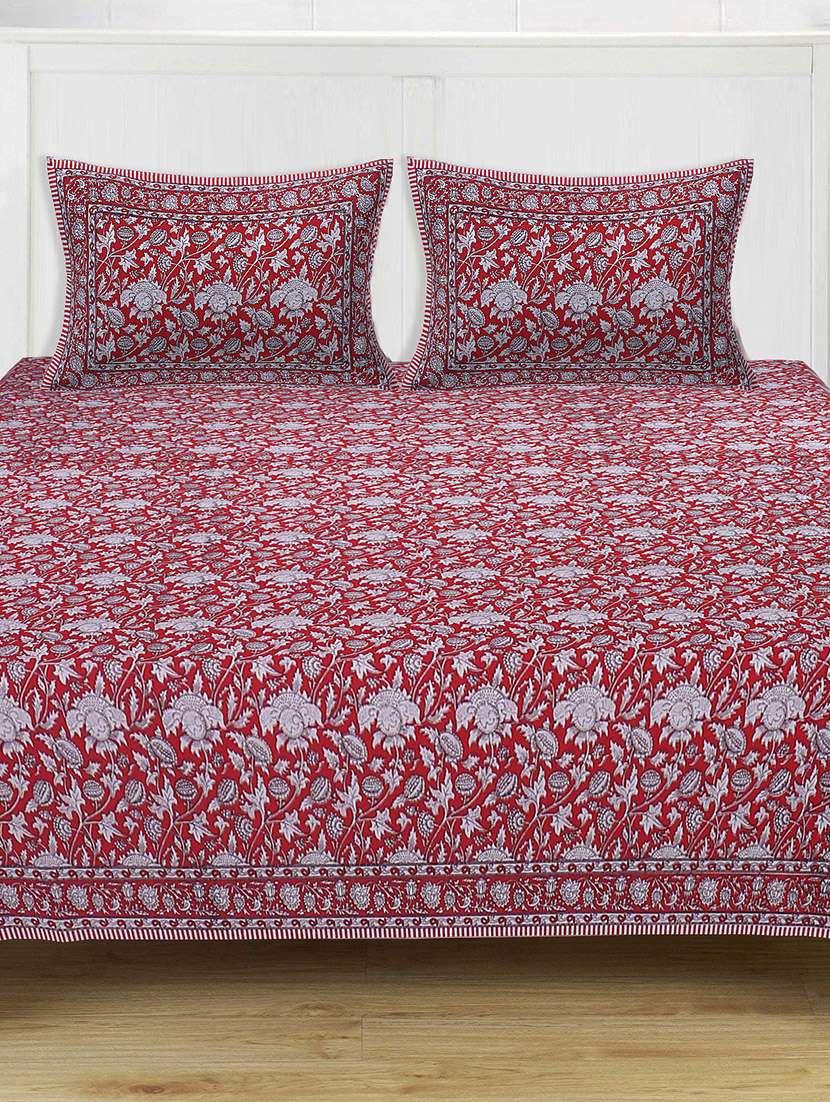  cotton super king size bedsheet with 2 pillow covers