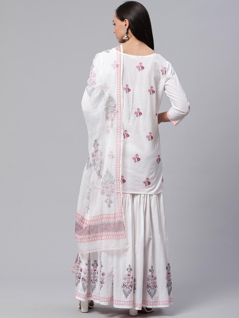 women kurta sharara set with dupatta - 17423300 - Standard Image - 3