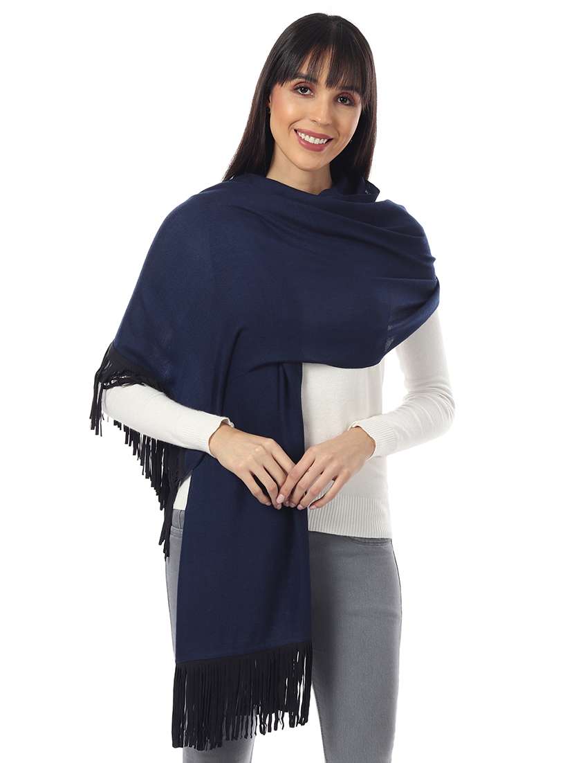 women's solid print stole